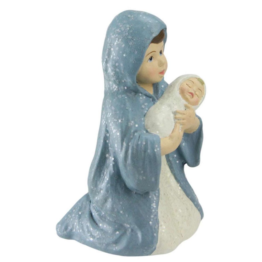 Nativity Sets & Accessories * | Cc Home Furnishings 3.75 Glittered Kneeling Mary With Child Christmas Nativity Figurine Decoration