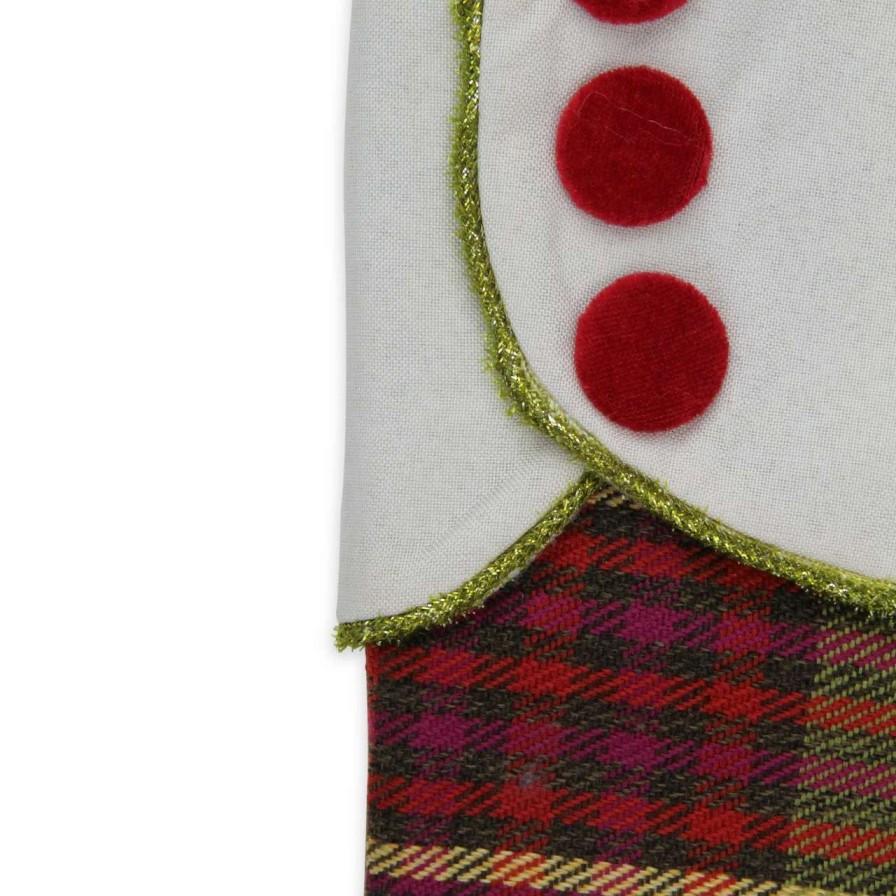 Stockings & Holders * | Northlight 19 Multi-Color Plaid Christmas Stocking With Green And Yellow Trim And Red Buttons