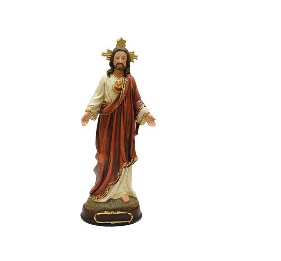 Nativity Sets & Accessories * | Northlight 12 Ivory And Brown Sacred Heart Of Jesus Religious Christmas Tabletop Figurine