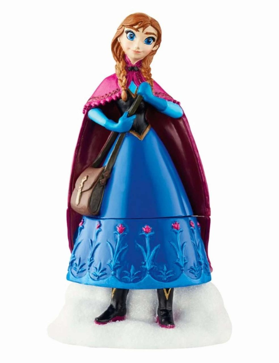 Figures * | Department 56 5 Blue And Purple Disney Frozen Anna Figurine Trinket Box