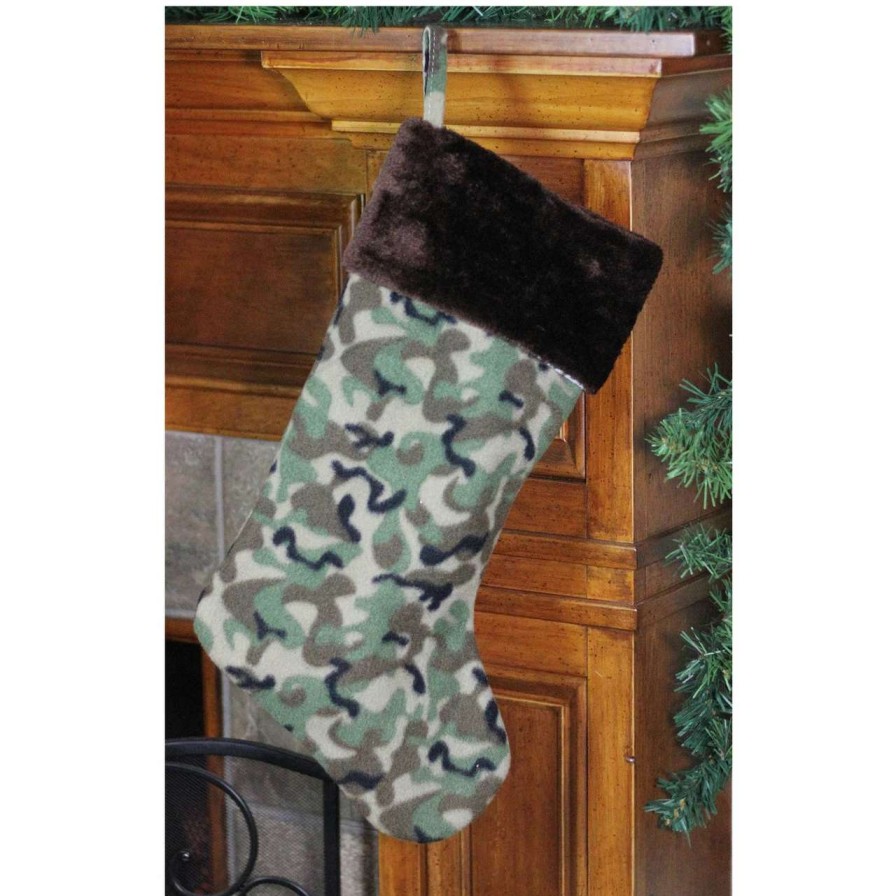 Stockings & Holders * | Northlight 19 Brown And Green Camouflage Christmas Stocking With Brown Cuff