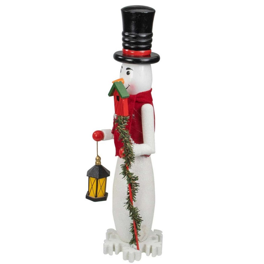 Figures * | Northlight 18 White And Red Wooden Snowman Christmas Nutcracker