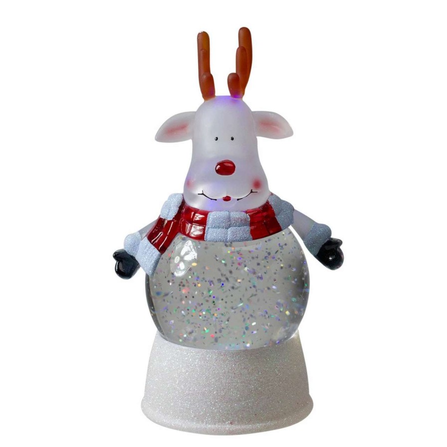 Christmas Village Sets & Accessories * | Northlight 8 Led Lighted Reindeer Christmas Snow Globe