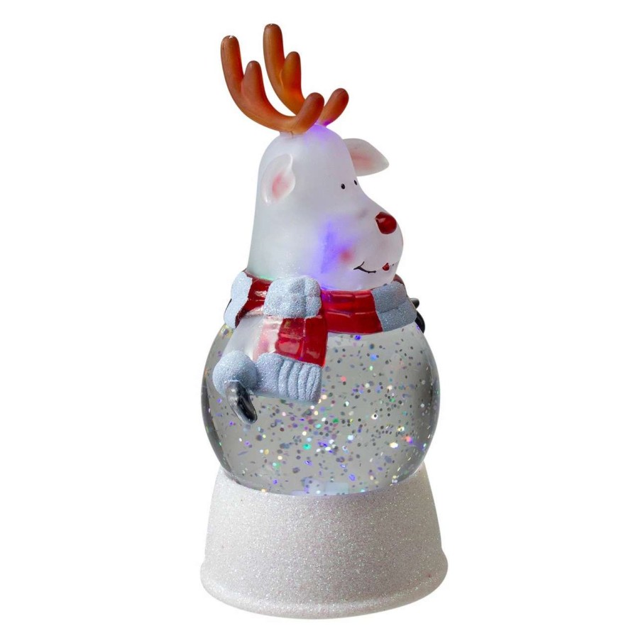 Christmas Village Sets & Accessories * | Northlight 8 Led Lighted Reindeer Christmas Snow Globe