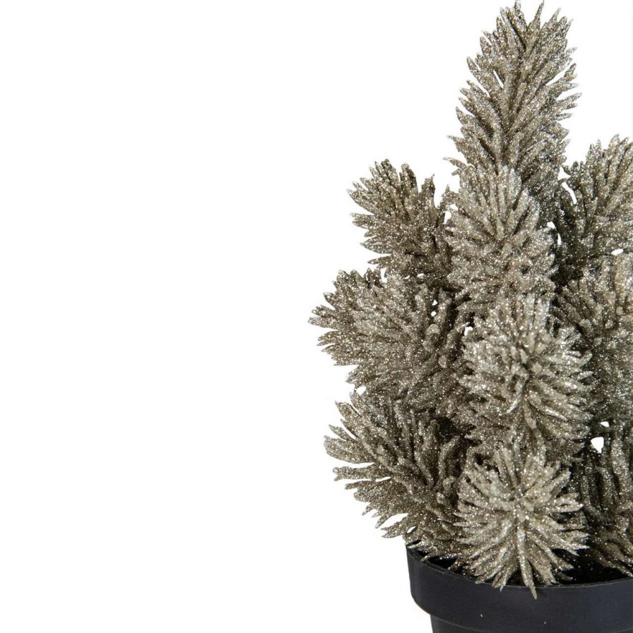 Christmas Table Top Trees * | Northlight 8.5 Potted Champagne Metallic Glitter Artificial Pine Christmas Tree Unlit