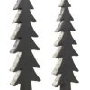 Christmas Table Top Trees * | Diva At Home Set Of 2 Gray Glitter Edging Christmas Tree Silhouette Tabletop Decor 22