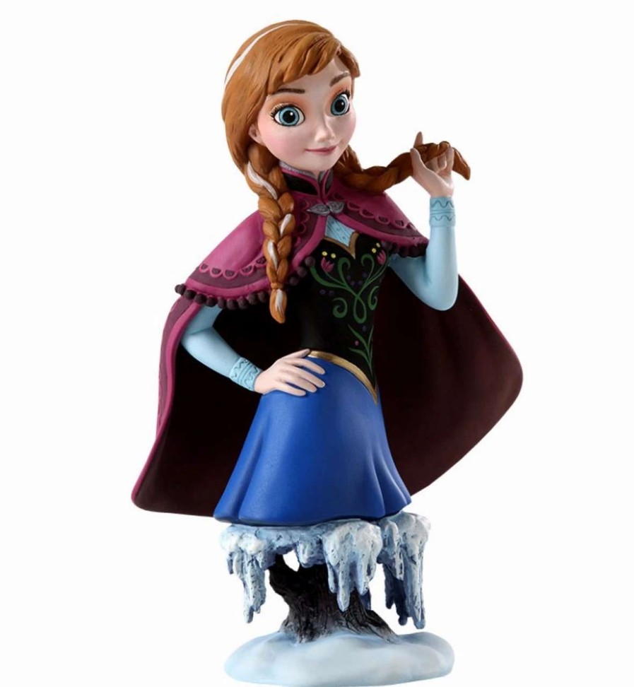 Figures * | Enesco 7 Blue And Burgundy Red Frozen Anna Christmas Tabletop Figurine