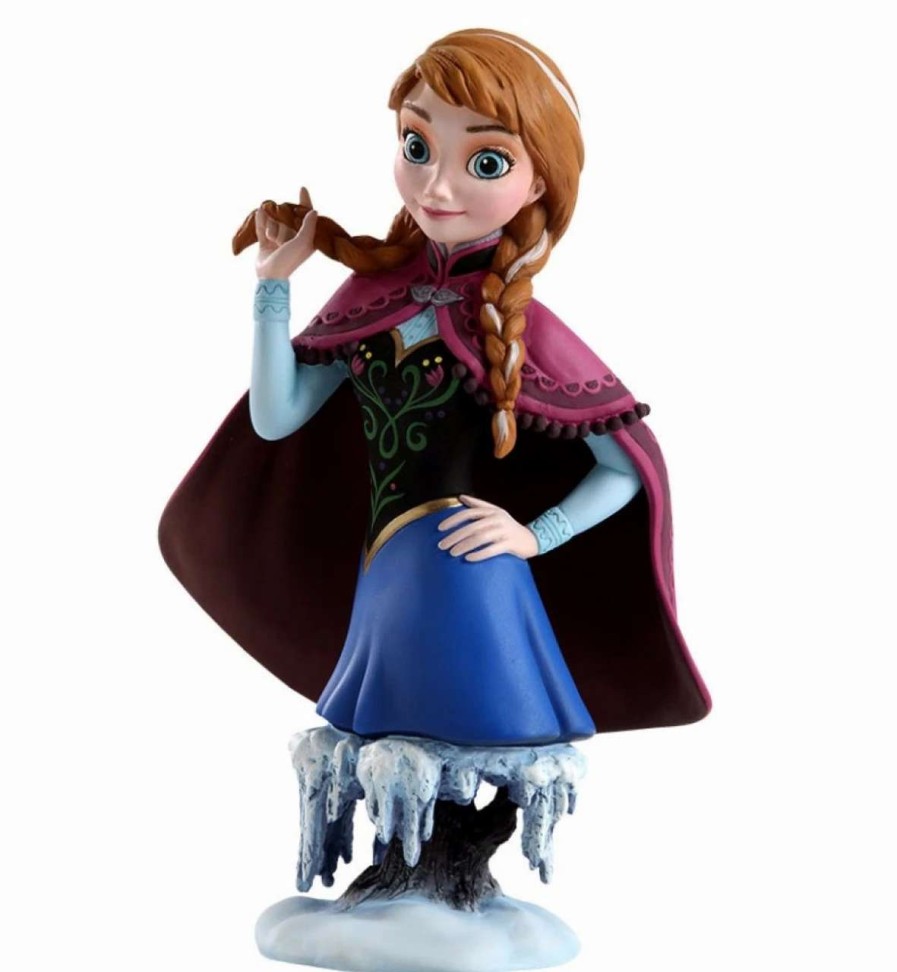 Figures * | Enesco 7 Blue And Burgundy Red Frozen Anna Christmas Tabletop Figurine