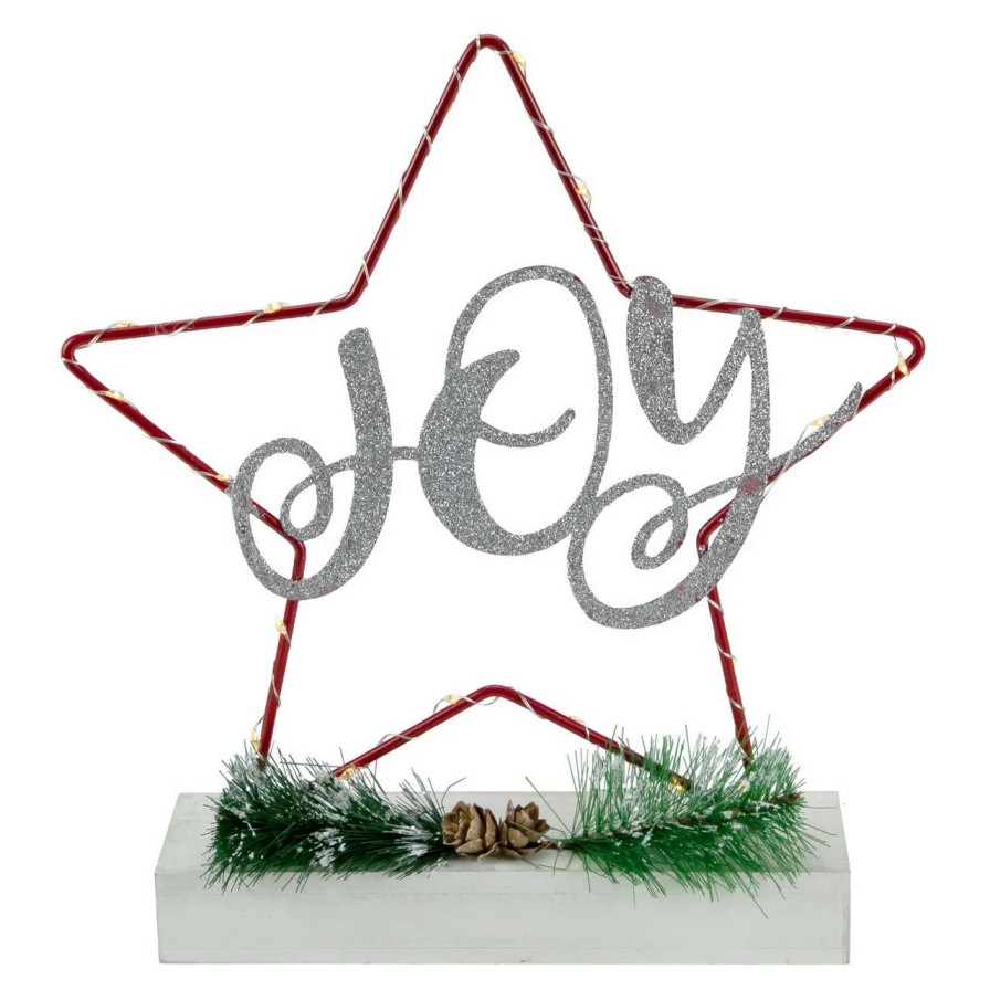 Christmas Village Sets & Accessories * | Northlight 11 Led Lighted Star Silhouette Christmas Joy Sign