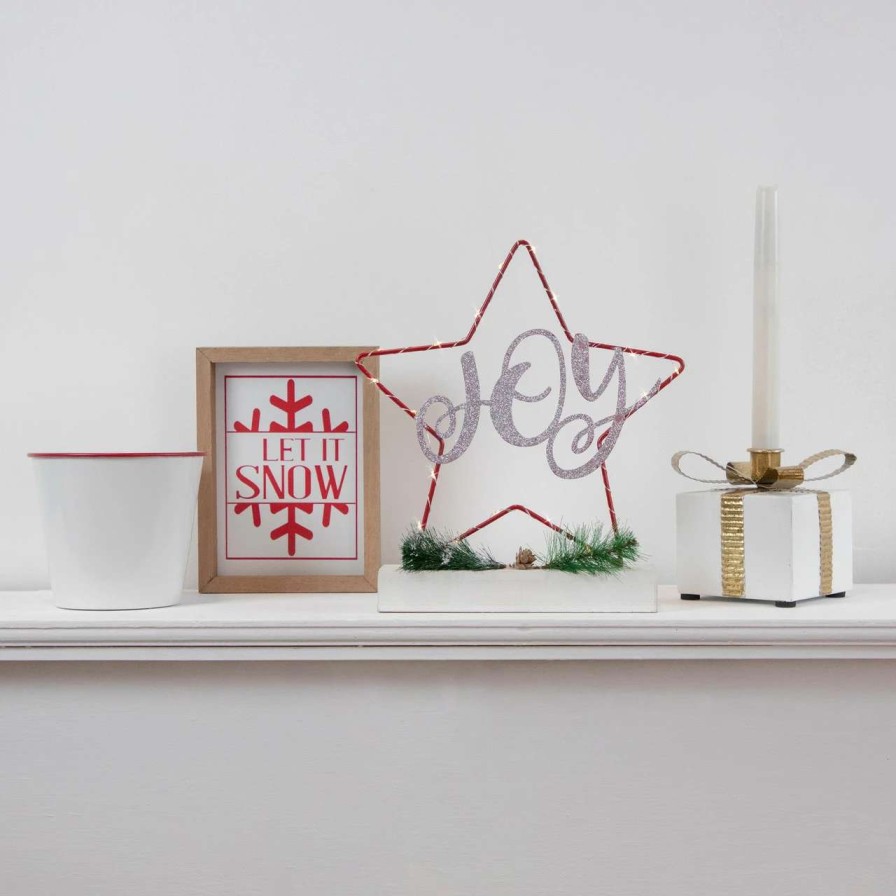 Christmas Village Sets & Accessories * | Northlight 11 Led Lighted Star Silhouette Christmas Joy Sign